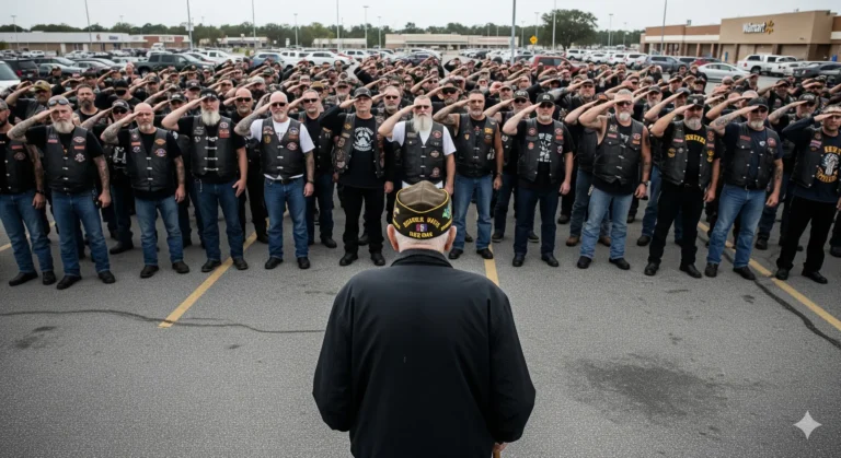 300 Bikers Shut Down Walmart After Manager Made Veteran Crawl For Coins